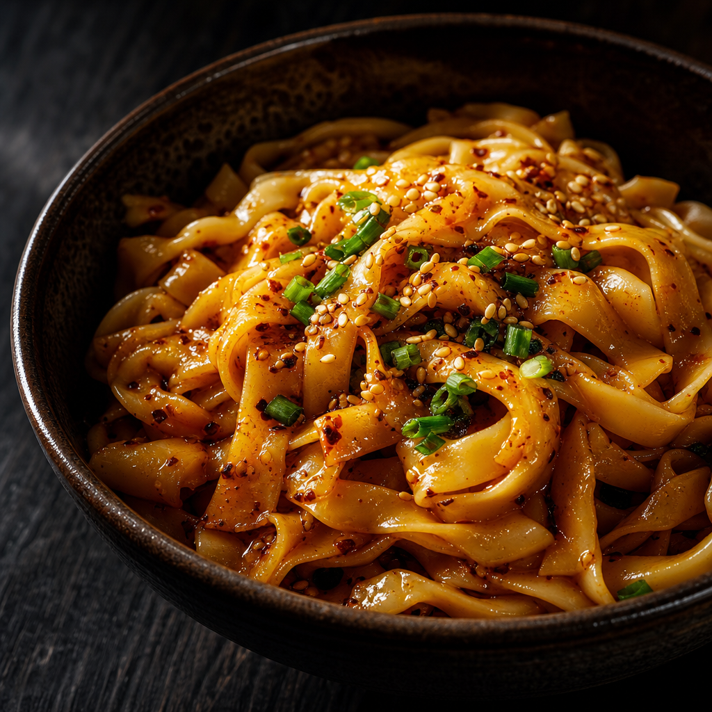 Bowl of chili-oil noodles